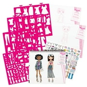 Fashion Angels Portfolio Sketch Pad & Writing Notebook with 4 Stencil Sheets, 8.5in x 11in, 40 Pages