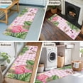 thumbnail image 5 of Summer Flamingo 2'x6' Runner Rugs for Hallway Kitchen Bedside Non Slip, Tropical Plants Botanical Floral Pink Plaid Entryway Rug Runners with Rubber Backing, Long Carpet Runner for Laundry Room, 5 of 8