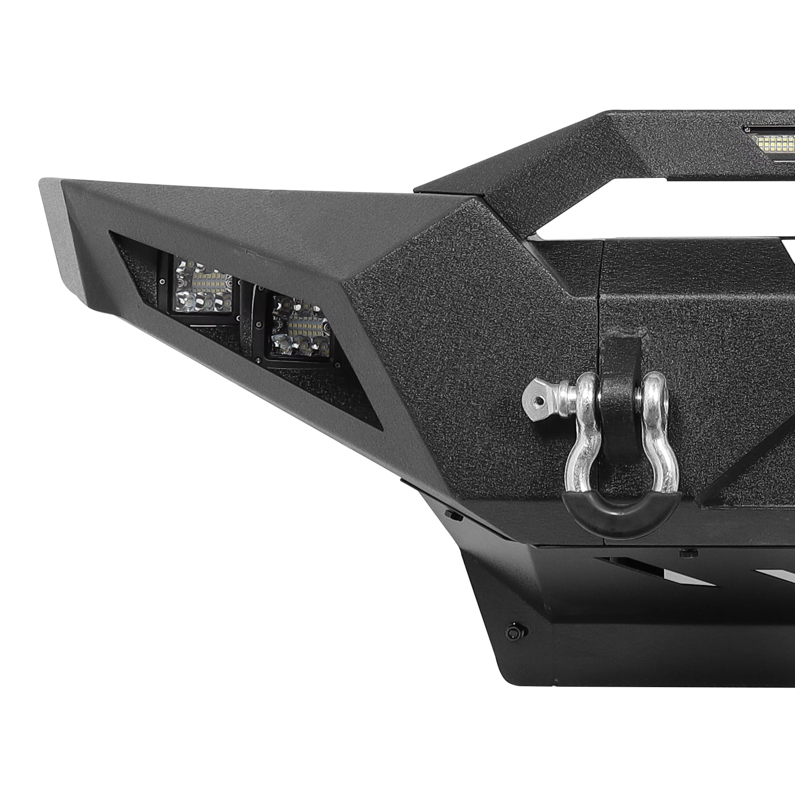 TOKMOWIN Full Width Front Bumper for 2005-2015 Toyota Tacoma with Winch Plate & Led Lights & D-Rings