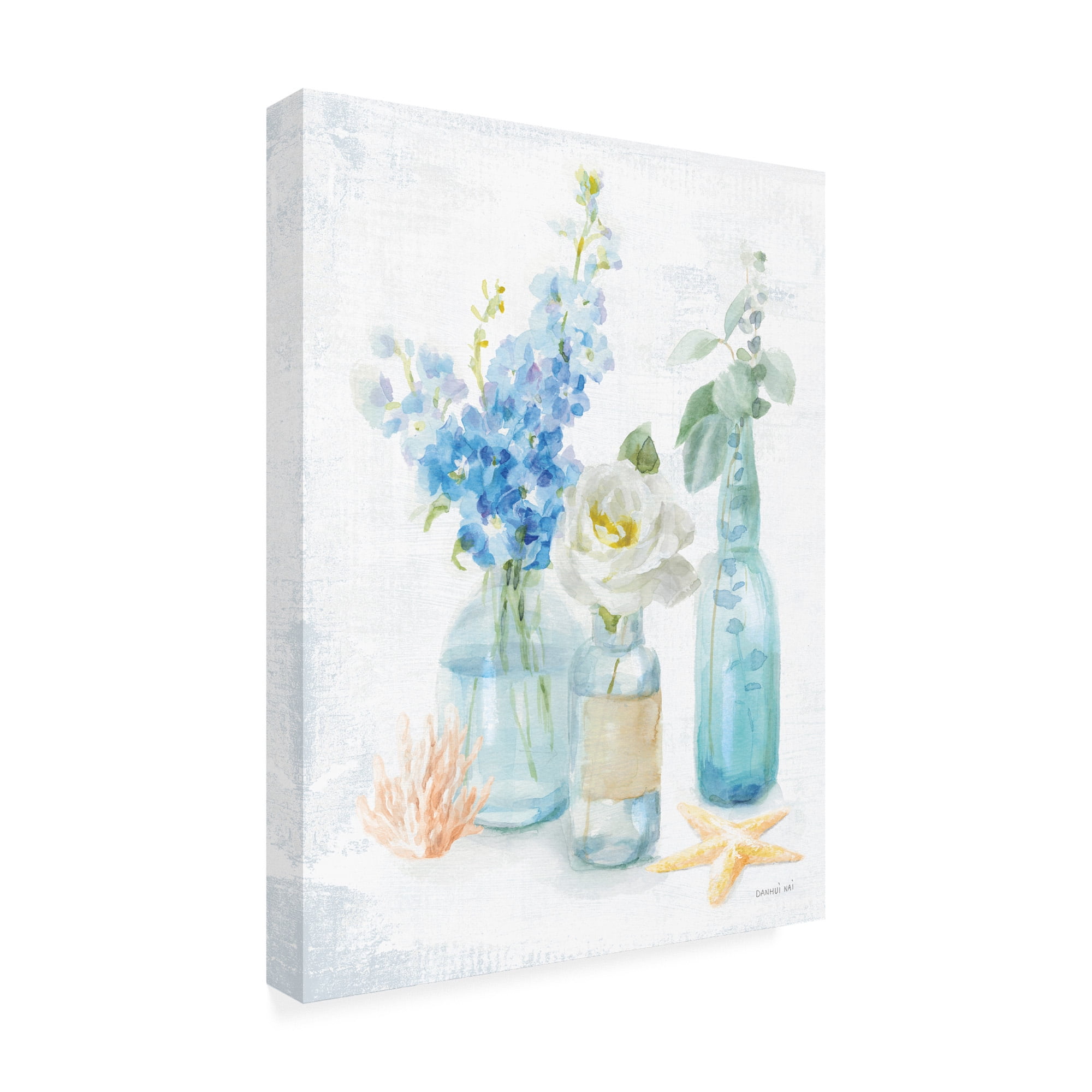 Trademark Fine Art 'Beach Cottage Florals II' Canvas Art by Danhui Nai