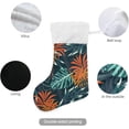 thumbnail image 3 of Coolnut 17.7 Inch Christmas Stockings, 1 PCS Abstract Tropical Plant Leaves Presonalized Large Stocking Sock for Family Holiday Xmas Party Decorations, 3 of 7