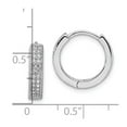 thumbnail image 3 of 925 Sterling Silver Rhodium-Plated CZ Brilliant Embers Hinged Hoop Earrings; for Adults and Teens; for Women and Men, 3 of 3