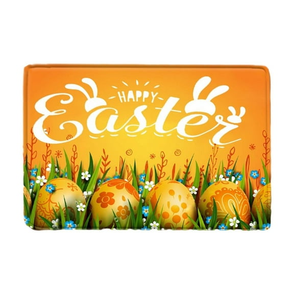 Moocorvic Welcome Mats for Front Door Easter Bunny Doormat Indoor Outdoor 16" x 24"