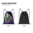 thumbnail image 5 of Ratiio Howling Wolf Print Drawstring Backpack Bag Sport Gym Sackpack Heavy Duty String Backpack for Men Women, 5 of 7