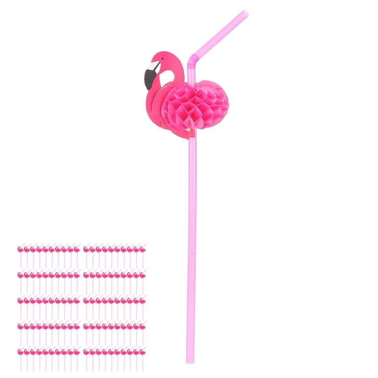 Cocktail Straws, Flamingo Drinking Straws Safe To Use Bendable Plastic  Paper 100Pcs For Wedding Decoration