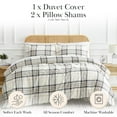 thumbnail image 2 of Southshore Fine Living, Inc. Plaid Duvet Cover Set Queen, Stain-Resistant, Vilano Plaid Tofu, 2 of 9
