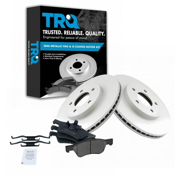 TRQ Front Brake Pad & Rotor Kit Brake Pads Brake Rotor Ceramic Premium G-Coated Fits Select 2005-2012 Ford Escape 2005-2011 Mazda Tribute 2005-2010 Mercury Mariner