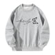 thumbnail image 2 of Sudadera para mujer, suave y cómoda, color gris, holgada L, 2 of 9