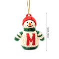 thumbnail image 3 of romoty Personalized Letter M Snowman Christmas Ornament, 3.15 in Acrylic Monogram Initial Knit Snowman Pendant with Cord for Xmas Tree Wreath Mantel Decor Kids Stocking Stuffer Gift, 3 of 7