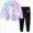 T117-Light Purple, variant on 5-6 Years Child Girls 2 Piece Outfit Fall Winter 2Pcs Tie Dye Long Sleeved Pants Outfit Back-To-School Pajamas & Dailywear Girls Pink Tracksuit