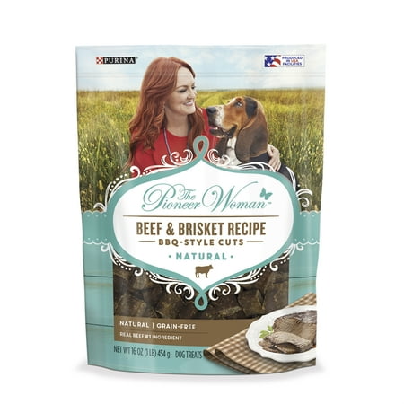 16 Ounce Treats - The Pioneer Woman Grain Free, Natural Dog Treats, Beef & Brisket Recipe BBQ Style Cuts - 16 oz. Pouch