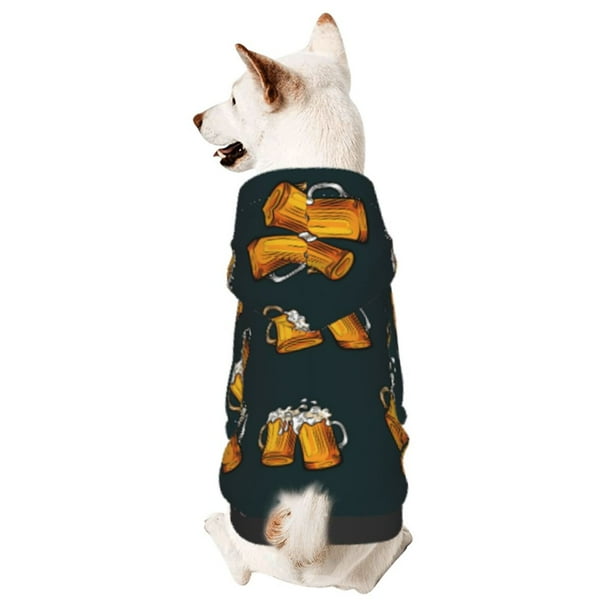 Balery Beer Sudadera con Capucha para Perros Pequeños – Ropa para Mascotas, Disfraz para Perros y Gatos, Ideal para Fiestas y Cosplay-Small