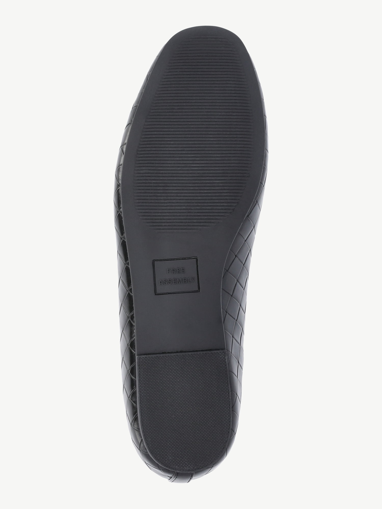 Free Assembly Women's Faux Leather Basketweave Textured Flats, Sizes 6-11