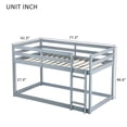 thumbnail image 4 of Tulib Low Bunk Bed Twin Over Twin, Bed Frame with Ladder, Safety Guardrails & Reinforced Slats, for Bedroom & Dorm, Gray, 4 of 7