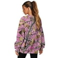 thumbnail image 4 of Yuyamidu Pink Camo Hunting Womens Ladies Oversized Long Sleeve Sweatshirts Women's Fashion Hoodie Sweatshirts Round Neck Casual Pullover with Pockets Tops Lightweight Shirt Fishing Golf Yoga Clothes, 4 of 7
