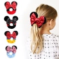 thumbnail image 2 of Diadema de Disney para Bebé y Niño, accesorios para el cabello con dibujos animados de Mickey y Minnie, banda elástica para el cabello de terciopelo dorado, Anillo para el cabello de Navidad, novedad, 2 of 5