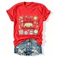 thumbnail image 4 of Endives Women's Short Sleeve T-shirt Plus Size Teacher Shirt Womens Graphic T Shirt Summer Tops Funny Print Crew Neck Casual Loose Cute T Shirts T Shirts for Women Red S, 4 of 7