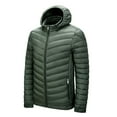 thumbnail image 2 of Lyinloo Cotton Padded Men's Winter Men's Cotton Padded Jacket Hooded Cotton Padded Men's Wear Green L, 2 of 3