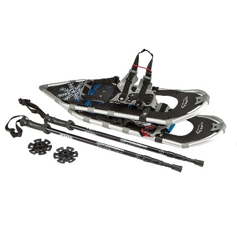 All Terrain Aluminum Snowshoes w Carry Bag and Trekking Poles (30 in. X-Large) by