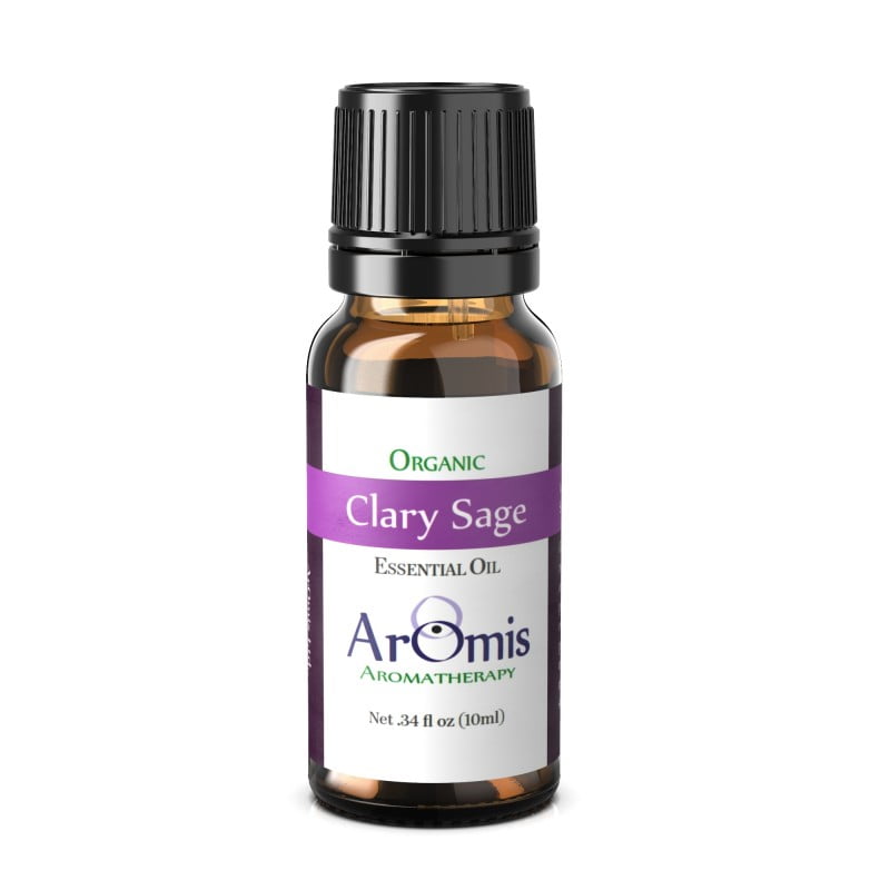 ArOmis Clary Sage Essential Oil - USDA Certified Organic - 100% Pure Therapeutic Grade - 10ml (.34 Fl Oz), Undiluted, Premium, Oils Perfect for Aromatherapy Diffuser