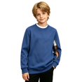 thumbnail image 2 of Sweatshirts for Boys Solid Color Zip Sleeve Crewneck Pullover Top Pocket Casual Boys Sweatshirts Size 4-5Y, 2 of 4