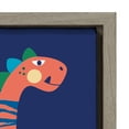 thumbnail image 3 of Kate and Laurel Sylvie Mid Century Modern Dino Blue Framed Canvas Wall Art by Rachel Lee of My Dream Wall, 18x24 Gray, Dinosaur Art for Wall, 3 of 8