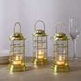 thumbnail image 4 of Efavormart 3 Pack Gold Mini LED Tealight Candle Lantern Lamps, Battery Operated Decorative Lanterns - 7", 4 of 11