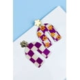 thumbnail image 4 of 2 INCHES FLOWER PRINT U SHAPED ACETATE POST EARRINGS, 4 of 11