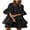 Black, variant on Spring Summer Ruffle Sleeve Tiered Babydoll Dress for Women Flowy Swing Mini Dress Boho Flowy Pleated Dress Pink XL