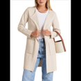 thumbnail image 3 of Abrigo Informal Cómodo de Lana con Solapa para Mujer, Chaqueta Informal de Moda, Abrigo , Ropa de Otoño e Invierno Crema L, 3 of 10