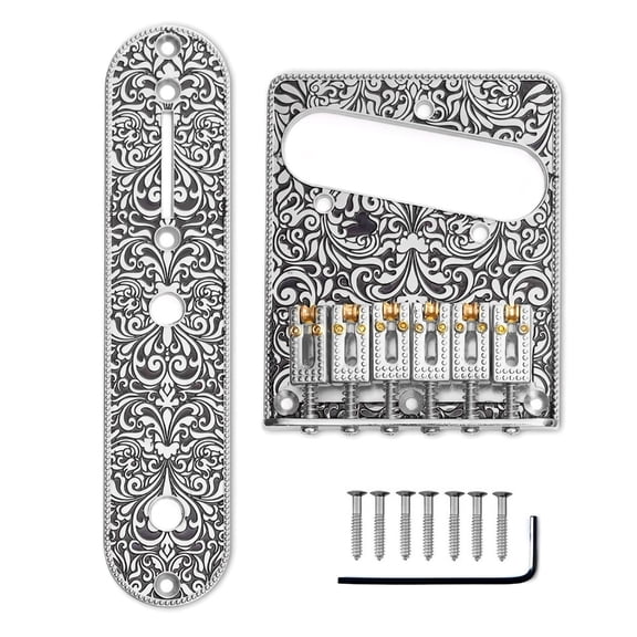 Professional 6 String Saddles Bridge Plate Electric Guitar Engraved Bridge Control Board Set For Simple Adjusting