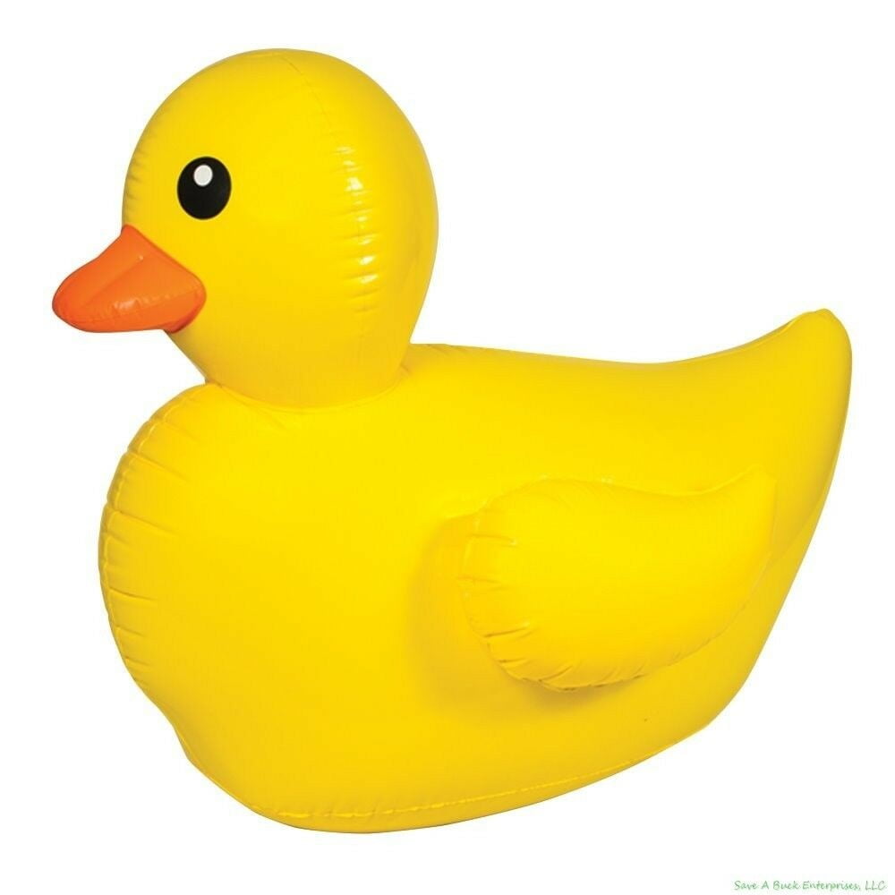 19" Inflatable Rubber Ducky Swim Pool Water Float Blow Up Toy Duck Party Floatie 