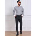 thumbnail image 2 of INSPIRE CHIC Men's Striped Button Down Long Sleeve Stretch Business Shirts M Black, 2 of 4