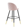 thumbnail image 6 of Modway Cordial 29.5" Velvet & Metal Bar Stools in Black/Pink (Set of 2), 6 of 10
