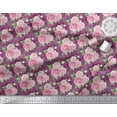 thumbnail image 2 of Soimoi Crepe Silk Fabric Check,Leaves & Rose Floral Fabric Prints by Yard 42 Inch Wide, 2 of 3