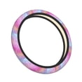 thumbnail image 2 of Naloa Fun Rainbow Pink Elastic Steering Wheel Cover, Auto Steering Wheel Cover – 15 Inch , Comfortable Grip, Fit Suvs,Vans Cars,Trucks, 2 of 8