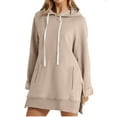 thumbnail image 2 of Oversized Hoodie Dress Women, Long Sweatshirt Hooded Dress with Pockets, Women's Casual Pullover, Limited Time Offer, 2 of 4