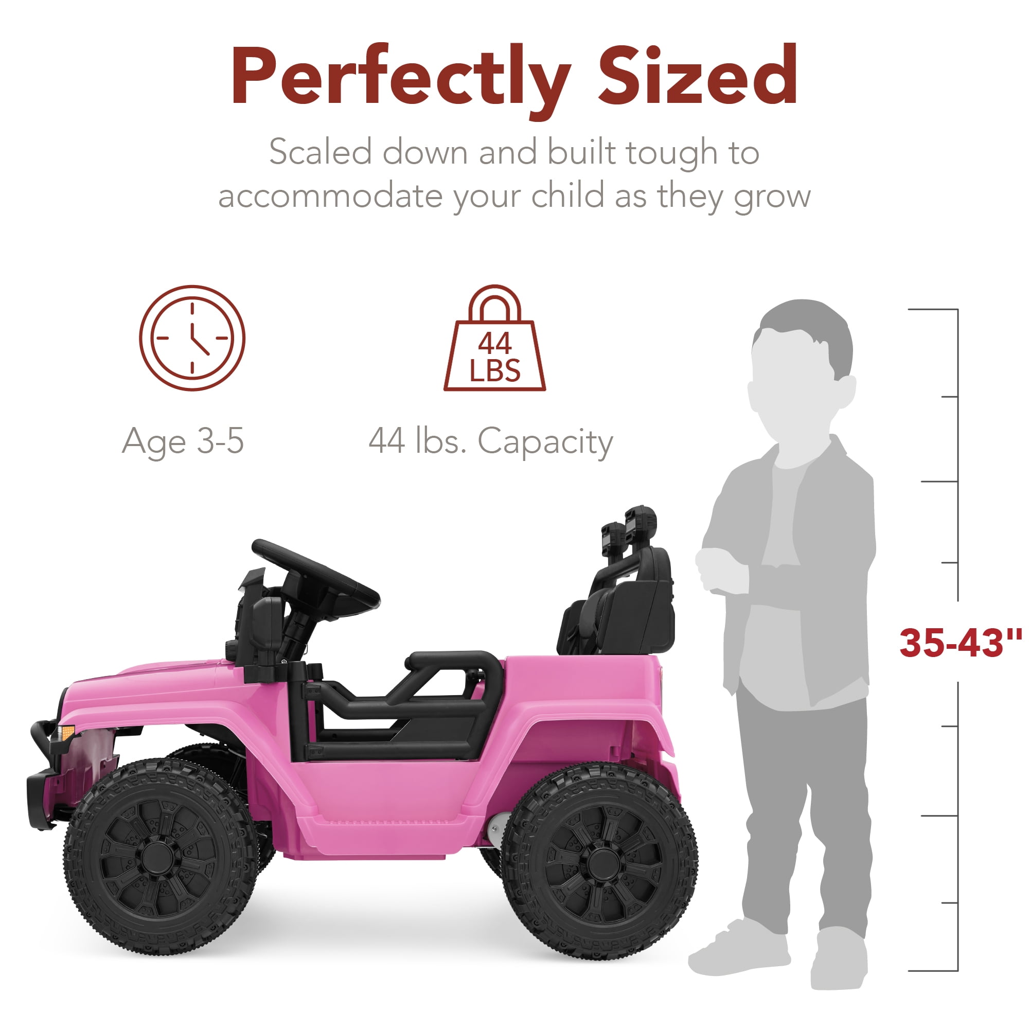 Best Choice Products 6V Kids Ride-On Truck Car w/ Parent Remote Control, 4-Wheel Suspension, LED Lights - Pink
