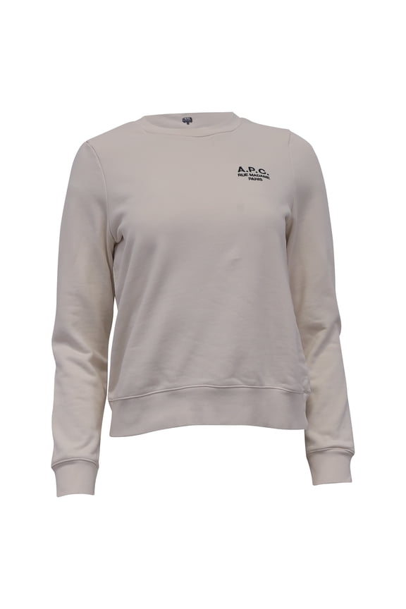 Pre-Owned A.P.C. Logo-Embroidered Sweater in Cream Cotton