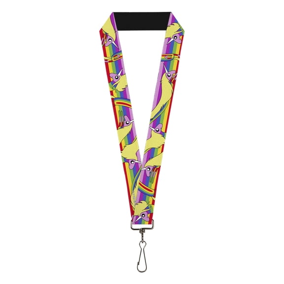Cartoon Network Lanyard, Adventure Time Lady Raincorn Poses Stripe Rainbow, Elastic