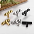 thumbnail image 4 of Uxcell 2-Pack Cabinet Pulls Knobs, 2" Modern Stainless Steel T Bar Knobs Single Hole Handles [Gold], 4 of 6