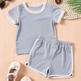 thumbnail image 2 of Jamsmile Toddler Boys Outfit Sets Summer Clothes Short Sleeve Crop Tops ＋ Shorts Set Kids Sports Kids Boys Girls Tracksuits, 3-4 Years, 2 of 8