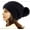 Black, variant on Womens Knit Beanies Hats with Fur Pom Bobble Hat Skull Cap Cable Beanie