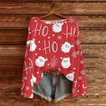 thumbnail image 2 of WTOBBY Women's Fashion Lightweight Christmas Print Sweater Blouse, 3/4 Sleeve Round Neck Pullover, Holiday Casual Top for Seasonal Wear,Red 2XL, 2 of 4