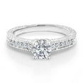 thumbnail image 2 of Gem Stone King 925 Sterling Silver Lab Grown Diamond Engagement Ring for Women | 0.89 Cttw | Round 6MM | Gemstone April Birthstone | Size 6, 2 of 5