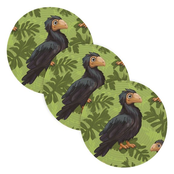 BZSMCE Mats for Pots,Pans Place Black Vulture Cute Pattern Simple Style Pattern Pot Mats