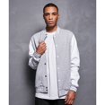 thumbnail image 2 of Build Your Brand - Chaqueta Basic College para Hombre (Gris Jaspeado, Blanco), 2 of 5