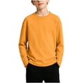 thumbnail image 2 of Spazoro Boys Pullover Sweatshirt, Long Sleeve Crewneck Relaxed Fit Soft Basic Casual Layering Tops for Daily Wear Orange Size 7-8, 2 of 7