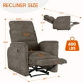 thumbnail image 2 of Koorlian Electric Power Recliner Chair, Fabric Recliner for Adults with USB Ports, Adjustable Reclining Sofa with Padded Seat Backrest, Single Small Home Theater Recliner for Living Room, Brown, 2 of 7