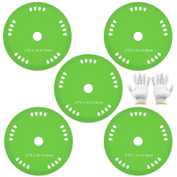 5Pcs Glass Cutting Disc for Angle Grinder Diamond Glass Cutting Saw Blade Ultra Thin Ceramic Cutting Disc Wet/Dry Use Glass Cutting Disc Heat Resistant Cutting Blade for Glass Tile